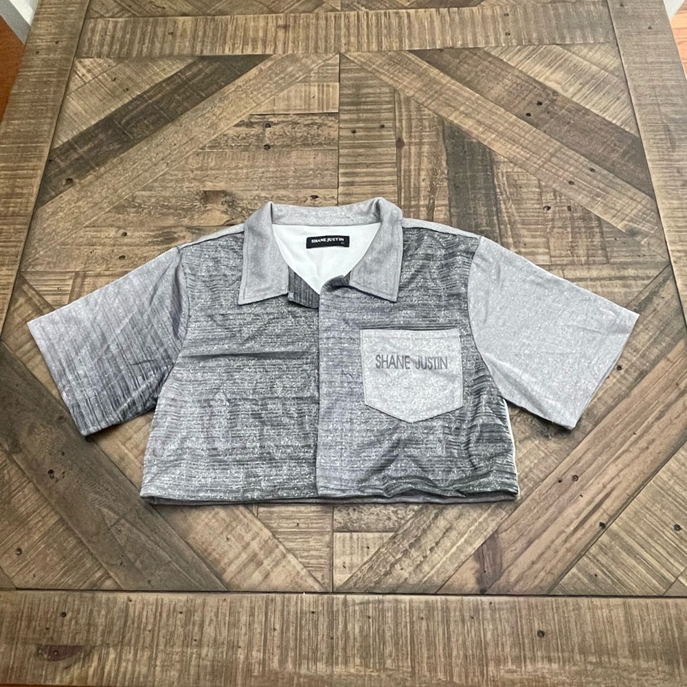 Shane Justin Gray Crop Top